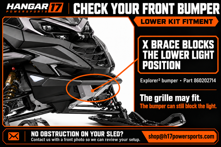 Explorer bumper X brace can obstruct the lower kit opening