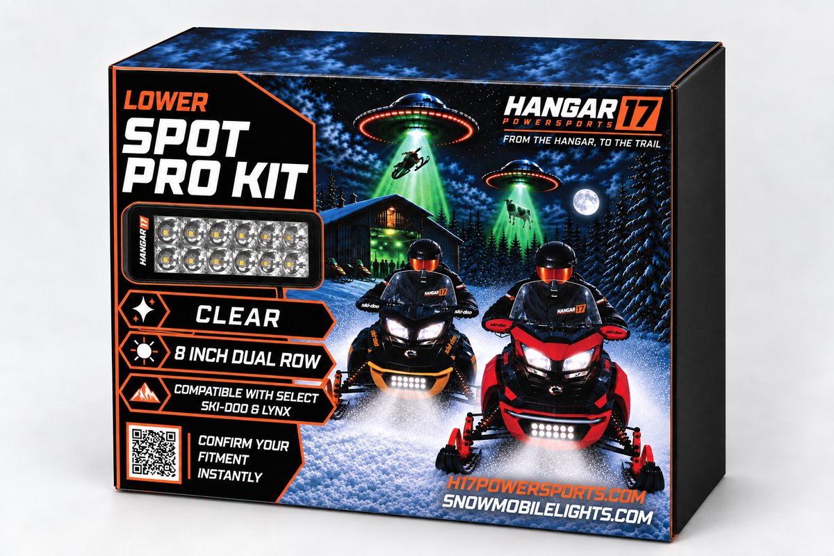 Hangar 17 Lower Spot Pro Kit - Clear packaging with clear dual-row lights