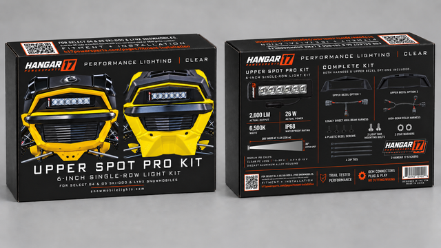 Hangar 17 Upper Spot Pro Kit - Clear packaging mockup showing the front and back of the box